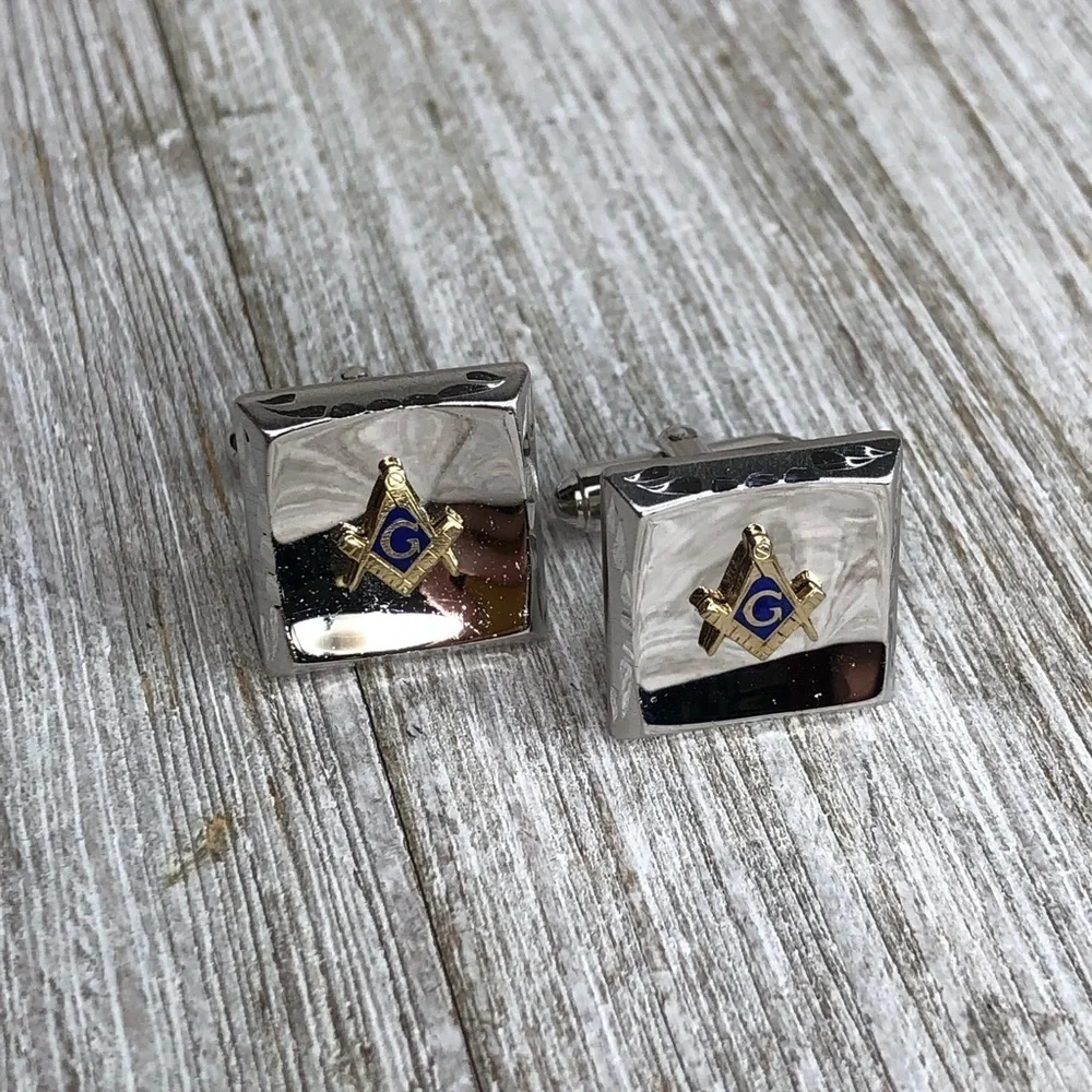 Vintage Anson Sterling Silver Freemason Cuff Links